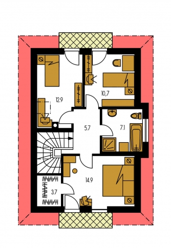 Grundriss des Obergeschosses - ELEGANT 99